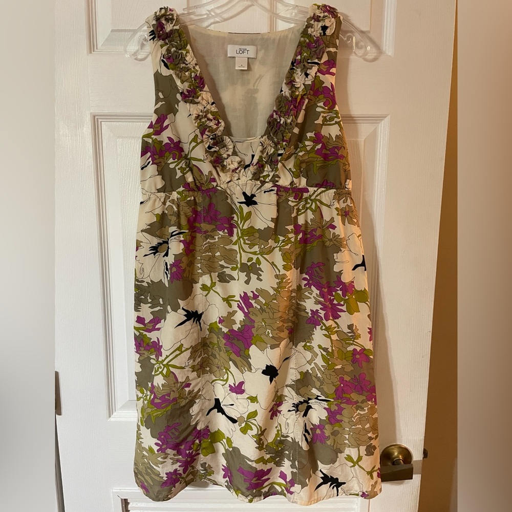 LOFT Silk Blend Floral Dress